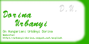 dorina urbanyi business card